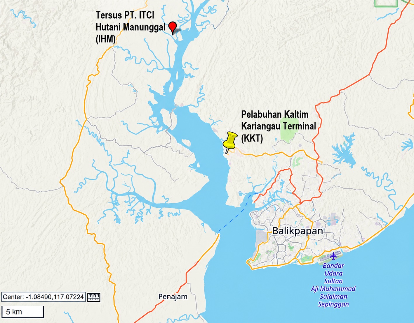 Lokasi Pelabuhan KKT dan IHM